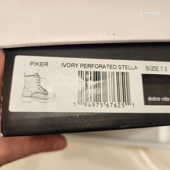 DOLCE VITA Womens Ivory 1" Platform Front Heel Pull-Tab Piker Combat Boots 7.5 M - Picture 8 of 14